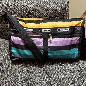 LeSportsac Multicolor Lightweight Striped Crossbody Bag